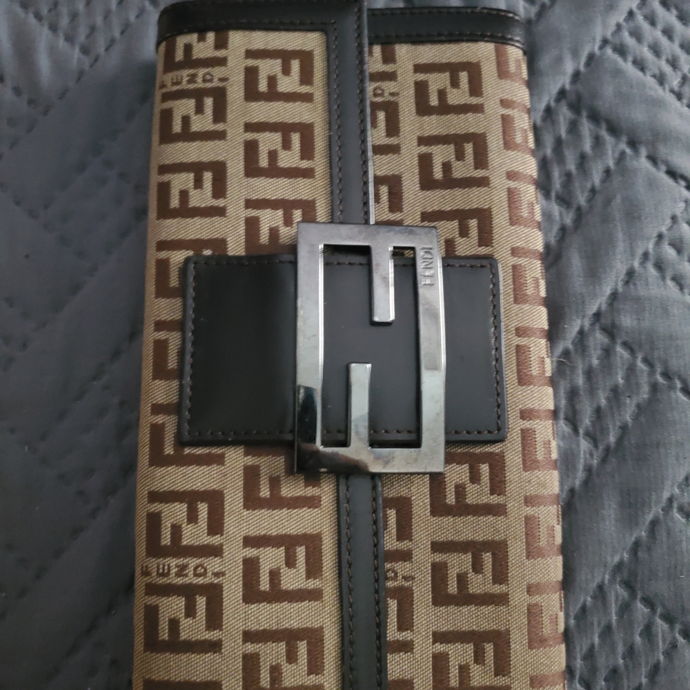 Authentic Fendi Brown and Black Wallet with Iconic Design
